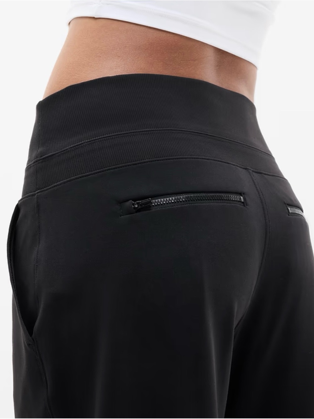 Athleta Black Wide-Leg Track Pants - Picture 4 of 6